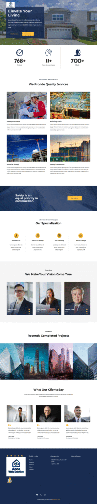 construction website design portfolio in bihar