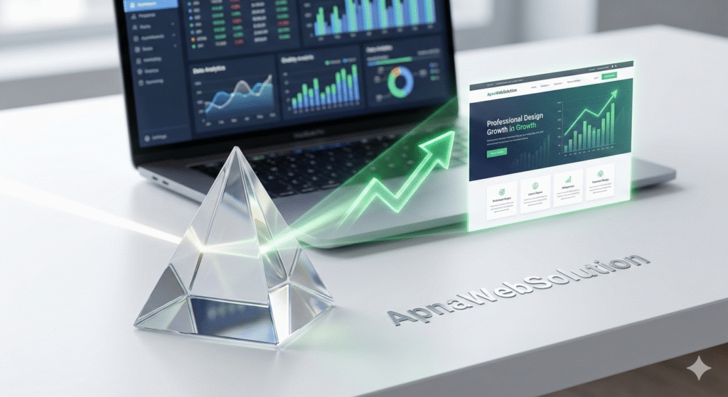 Our Work ApnaWebSolution website development and SEO process diagram